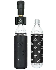 Sada CO2 hlavice a bombiček PEATY'S Road & gravel (16g) - black (ppr-hti-rag-blk-12)