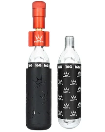 Sada CO2 hlavice a bombiček PEATY'S Road & gravel (16g) - red (ppr-hti-rag-red-12)