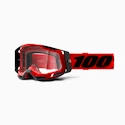 Sjezdové brýle 100%  Racecraft 2 Goggle Red - Clear Lens