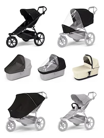 Sportovní kočárek Thule Urban Glide 3 Black + korbička Soft beige AKČNÍ SET 7v1