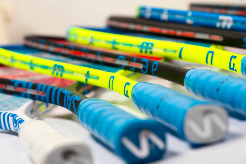 Squashová raketa Salming  Fusione Powerlite Racket Blue/Yellow