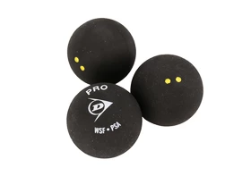 Squashový míček Dunlop - 2 žluté tečky (3 ks)