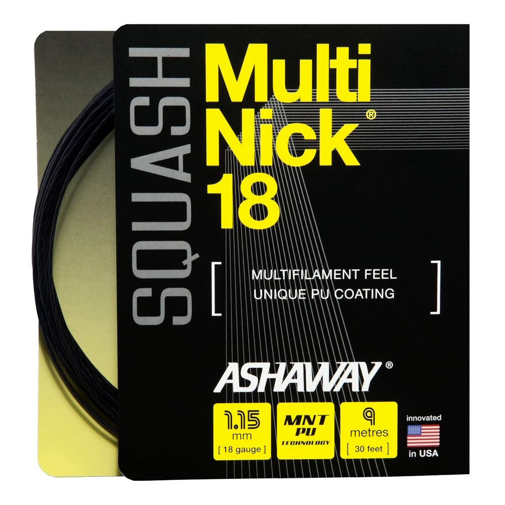 Squashový výplet Ashaway  Multinick 18 Black Set