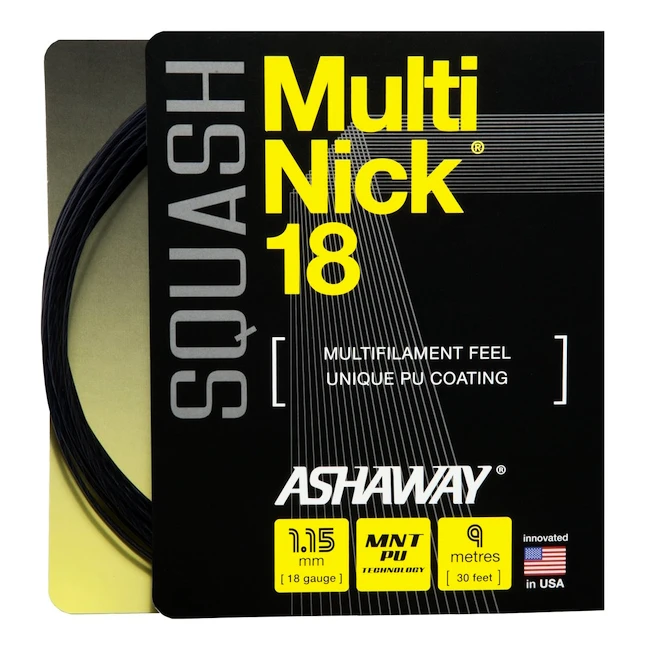 Squashový výplet Ashaway  Multinick 18 Black Set