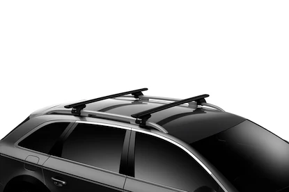 Střešní nosič Thule s hliníkovou EVO tyčí černý Peugeot Bipper 5-dr Van se střešními podélníky (hagusy) 08-24