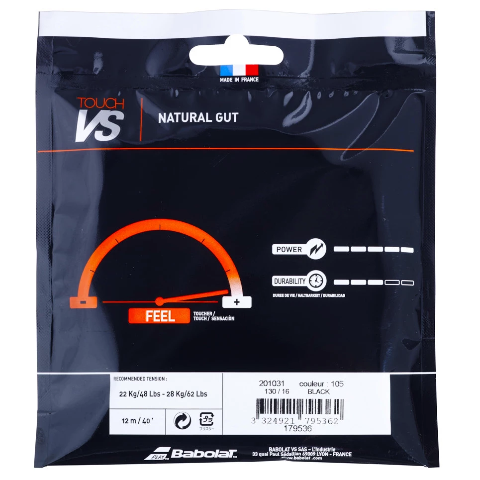 Tenisový výplet Babolat  VS Touch Black 1.30 (12 m)