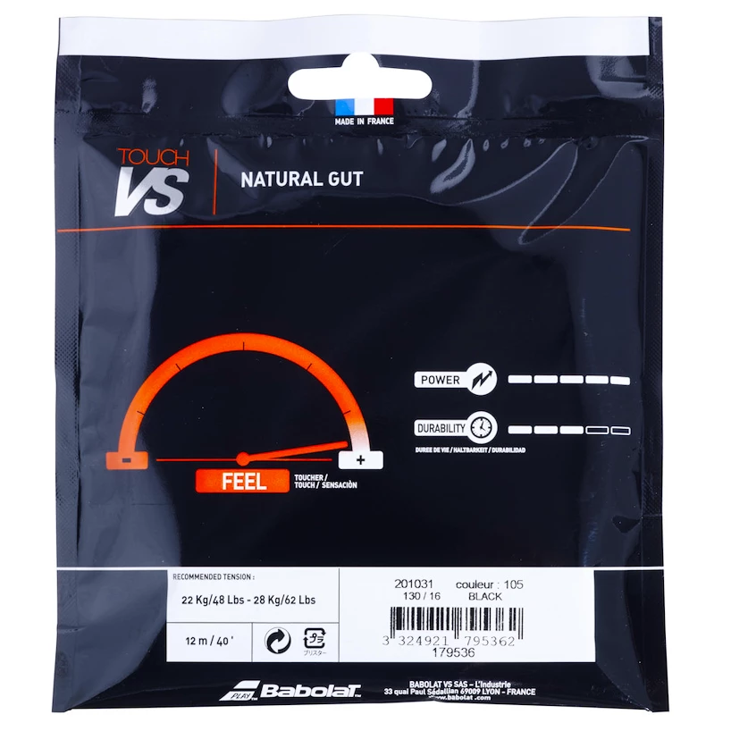 Tenisový výplet Babolat  VS Touch Black 1.30 (12 m)