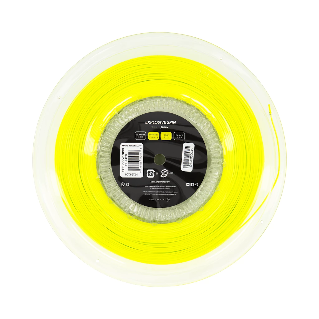 Tenisový výplet Dunlop  Explosive Spin Yellow 1.25 Reel (200 m)