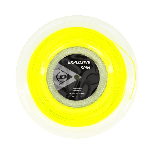 Tenisový výplet Dunlop  Explosive Spin Yellow 1.25 Reel (200 m)