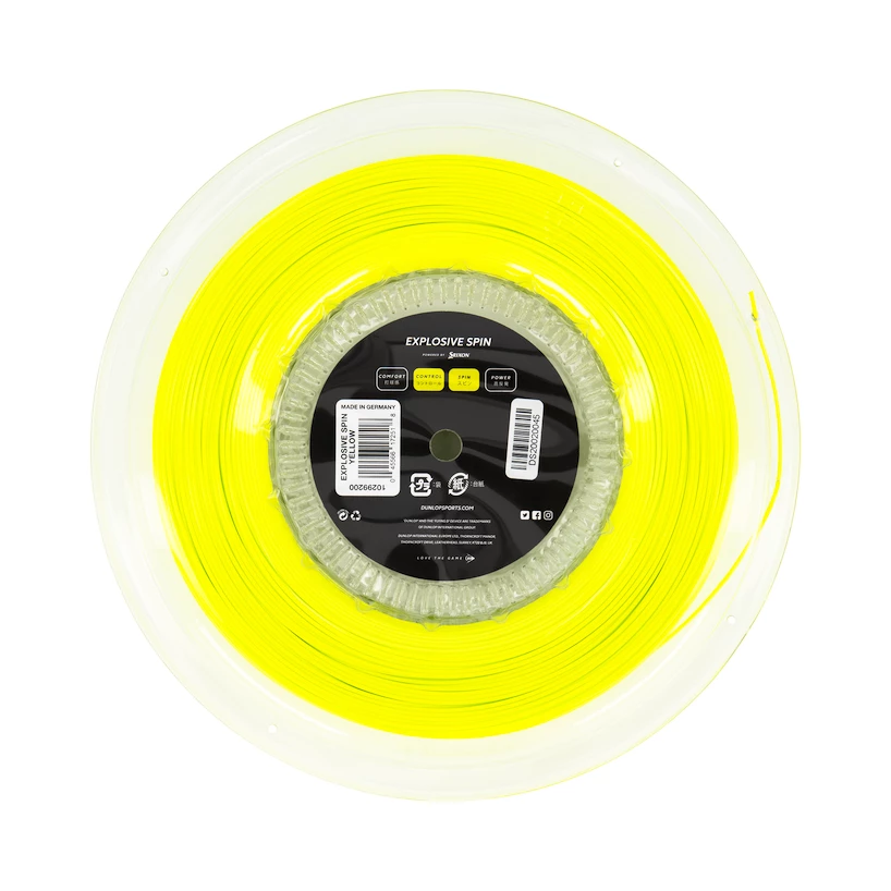 Tenisový výplet Dunlop  Explosive Spin Yellow 1.25 Reel (200 m)