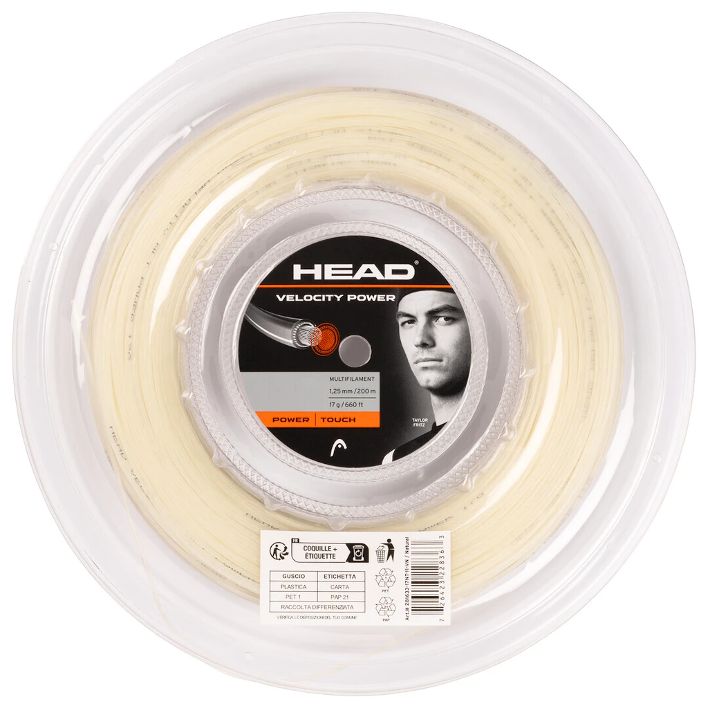 Tenisový výplet Head  Velocity MLT Power Natural (200 m)