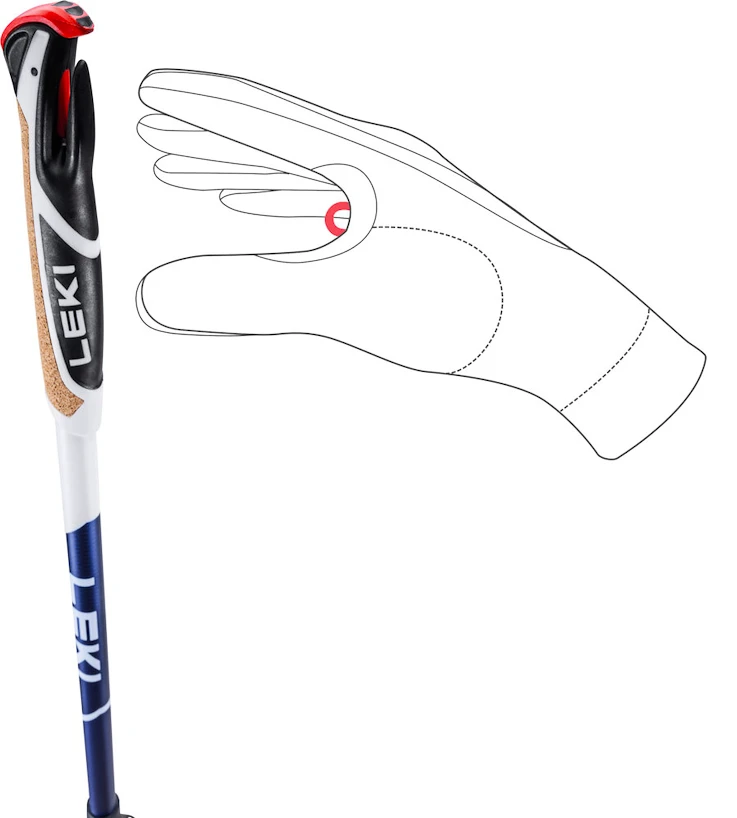 Trekové hole Leki  Smart Supreme, midnightblue dark metallic-darkblue-white, 100 - 130 cm