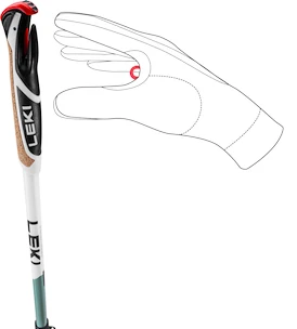 Trekové hole Leki  Spin Shark SL, white-smokegreen-dark anthracite, 100 - 130 cm