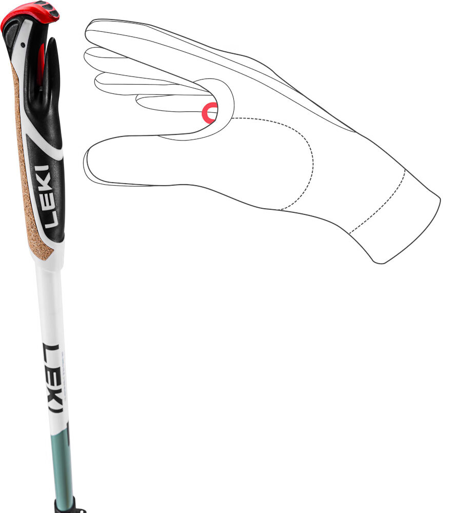Trekové hole Leki  Spin Shark SL, white-smokegreen-dark anthracite, 100 - 130 cm - thumb (2)