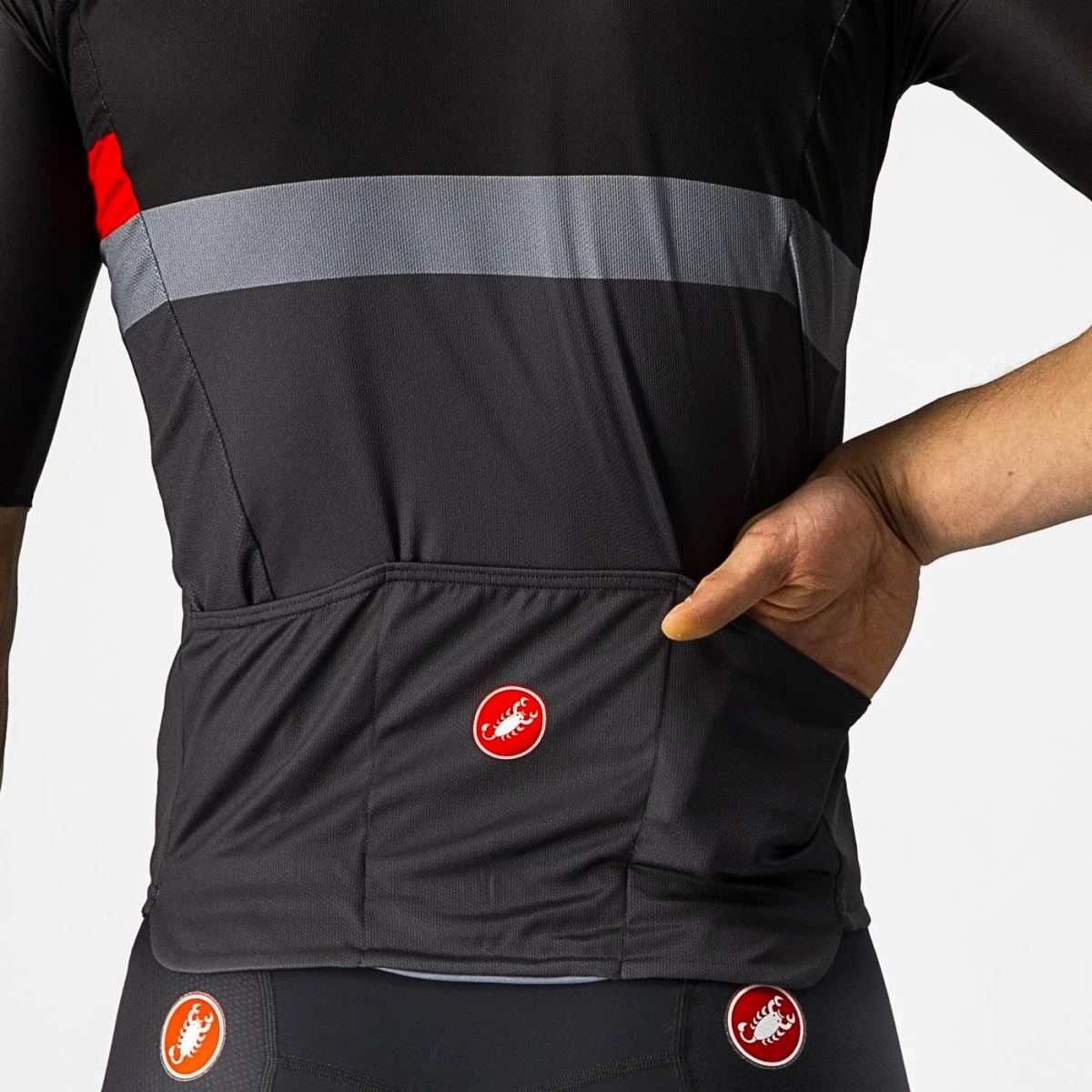 Castelli A Blocco Light Black/Red Dark Gray