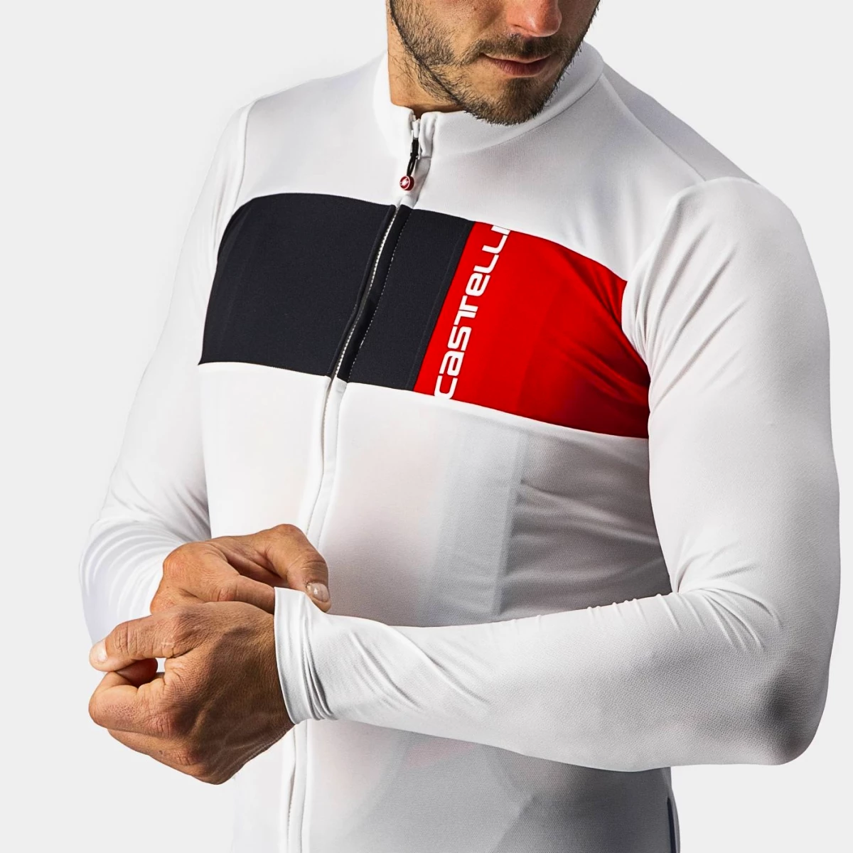 Castelli Prologo 7 LS  Ivory/Light Black/Red