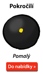 Pomalý squashový míček se žlutou tečkou pro pokročilé