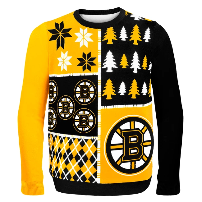 Vánoční svetr Forever Collectibles Busy Block Ugly NHL Boston Bruins