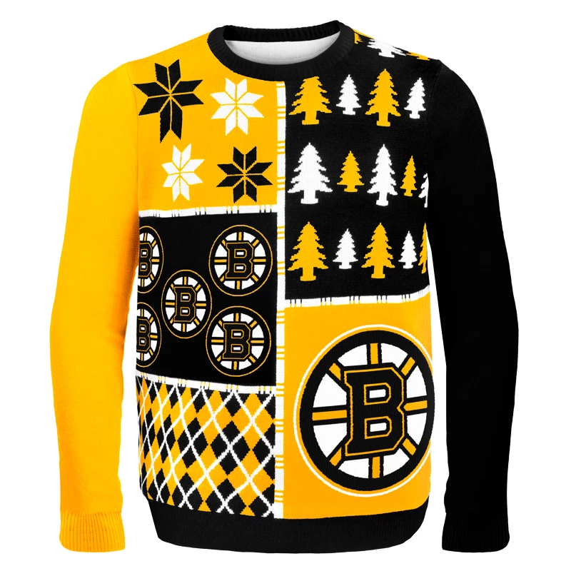Vánoční svetr Forever Collectibles Busy Block Ugly NHL Boston Bruins