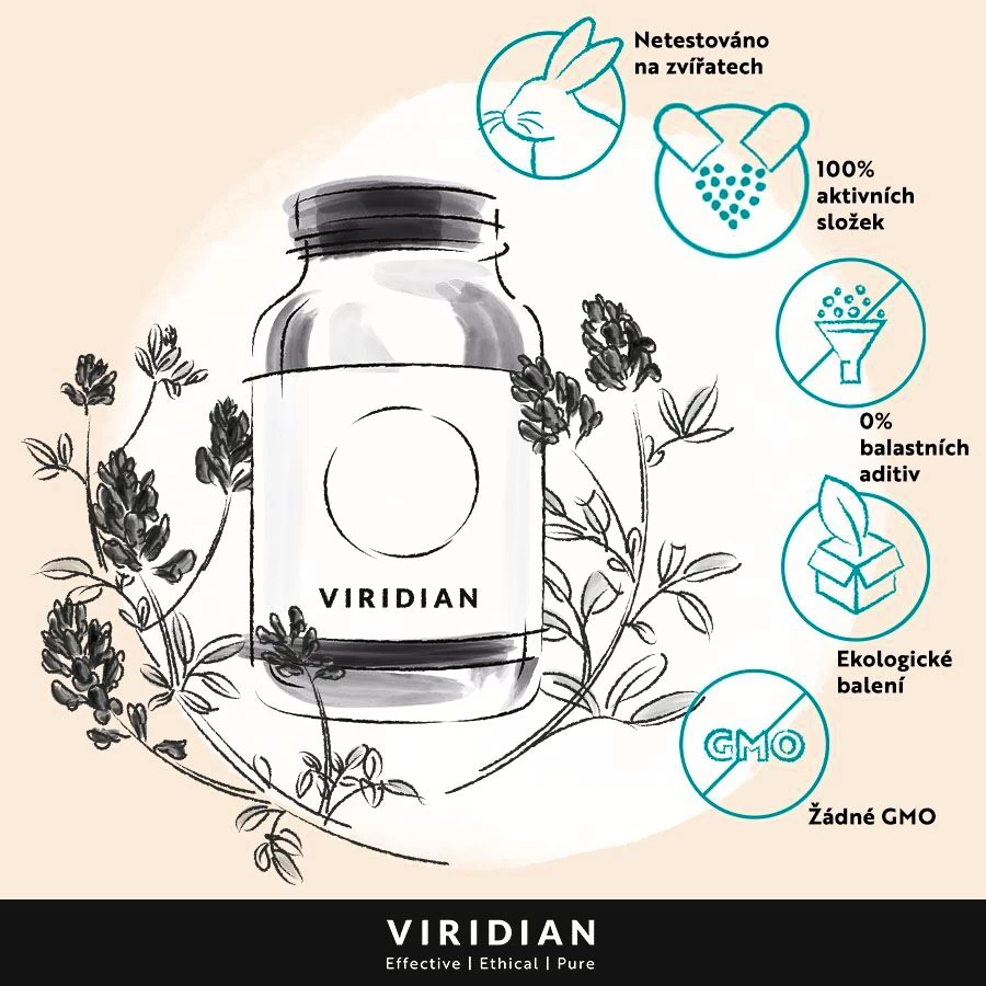 Viridian  High Five B5 B Complex + Vit C 30 kapslí
