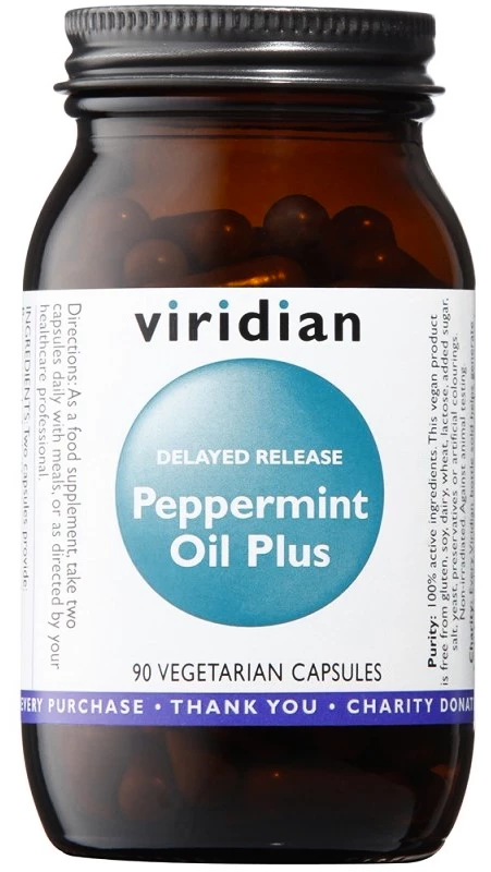 Viridian Peppermint Oil Plus (List máty peprné, kořen zázvoru, kmínové semínko) 90&nbsp;kapslí
