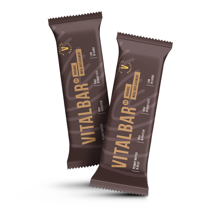 Vitalvibe Proteinová tyčinka Vitalbar 2.0 70 g arašídové máslo - jahodová marmeláda - thumb (1)