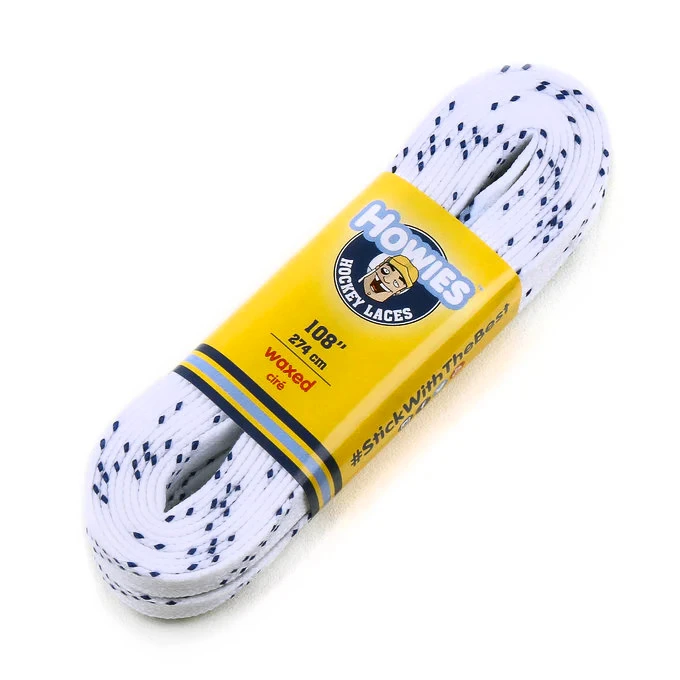 Voskované hokejové tkaničky Howies  310 cm White