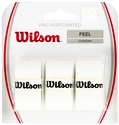 Vrchní omotávka Wilson  Wilson Pro Overgrip Perforated White (3 ks)