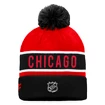 Zimní čepice Fanatics  Authentic Pro Game & Train Cuffed Pom Knit Chicago Blackhawks