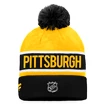 Zimní čepice Fanatics  Authentic Pro Game & Train Cuffed Pom Knit Pittsburgh Penguins