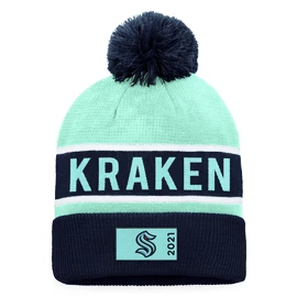 Zimní čepice Fanatics Authentic Pro Game & Train Cuffed Pom Knit Seattle Kraken