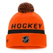 Zimní čepice Fanatics  Authentic Pro Locker Room Cuffed Pom Knit NHL Philadelphia Flyers