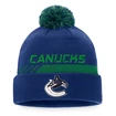 Zimní čepice Fanatics  Authentic Pro Locker Room Cuffed Pom Knit NHL Vancouver Canucks